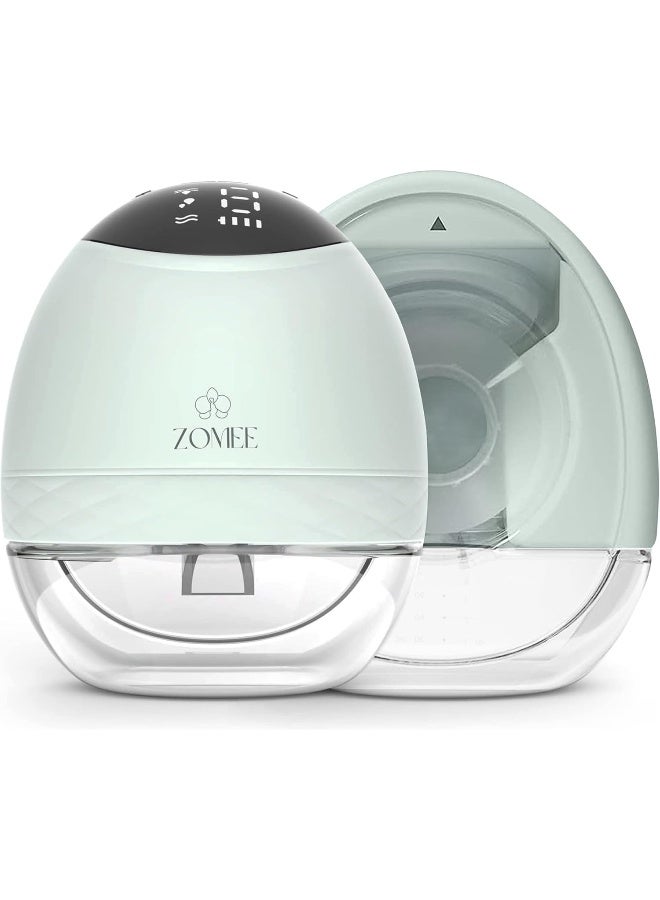 Zomee مضخة الثدي القابلة للارتداء زومي فيت، بدون استخدام اليدين، محمولة، كهربائية مزدوجة مضخة الثدي - سعة 5 أونصات - لاسلكية مع بطارية تدوم لأكثر من ساعتين، مقاومة للتسرب ومضادة للارتجاع - حقيبة خصر مع وسادة لتغيير الحفاضات (بيج) - Image 2