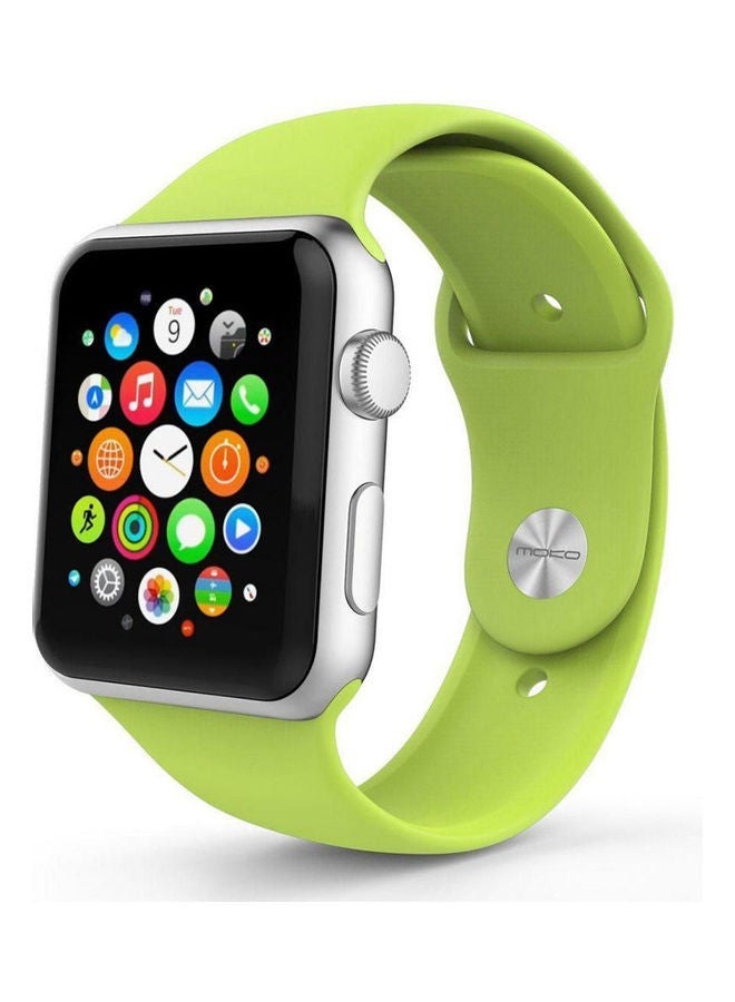 Loquat Silicone Sport Replacement Wristband Strap For Apple Watch Lemon - Image 4