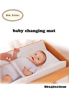 Old_Feller Baby Infant Contoured Changing Pad With Security Strap, White, 80 X 40 X 10 CM  - Image 1