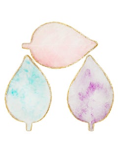 SYOSI Nail Art Palettes, Nail Mixing Palette Polish Color, Mixing Plate Golden Edge Resin Nail Holder, Nail Art Display Cosmetic Mixing Tools Leaf Shape, Nail Art Gel Nail Polish, 3 Pieces  - Image 1