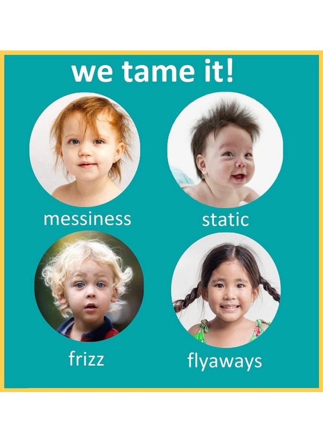 T is for Tame - Kids Hair Cream & Spray Bundle For Frizz, Flyaways & Static - Safe For Babies & Toddlers, Includes Bag & Brush  - Image 2