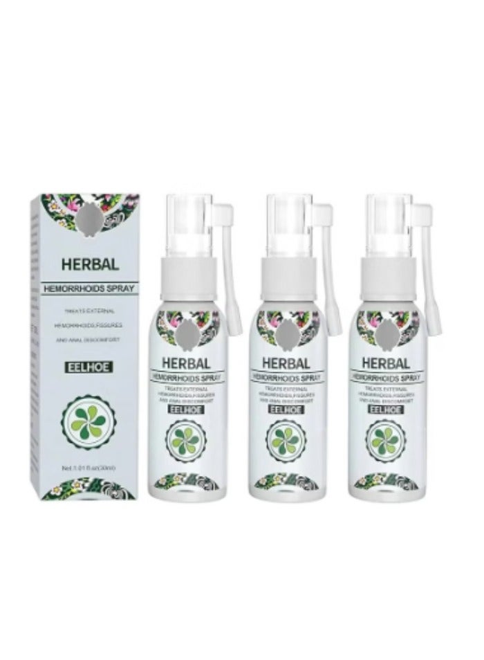 إيلهو رذاذ الأعشاب الطبيعي لتخفيف البواسير - علاج شامل للبواسير الخارجية والداخلية باستخدام تركيبة طبيعية 100٪ من الاستخراجات العشبية (3 قطع)