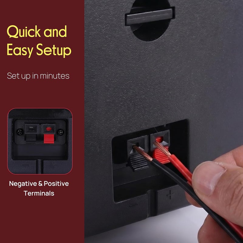 Pyle Gulf market trial optimized design Home 4” Mini Cube Bookshelf Speakers-Paper Cone Driver, 200 Watt Power, 8 Ohm Impedance, Video Shielding, Home Theater Application and Audio Stereo Surround Sound System - 1 Pair -PCB4BK (Black) Care processed raw material - Image 4