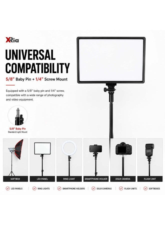 XRIA LS200S 2M Photography Light Stand, Adjustable 67-200cm Heavy Duty Studio Lighting Stand with 5/8" Baby Pin & 1/4" Screw for LED Video Light, Ring Light, Softbox, Flash, Live Streaming, YouTube & TikTok - Image 3