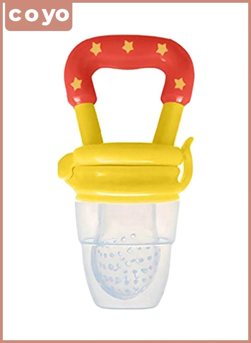 COYO Baby Fresh Fruit Food Feeder Pacifier Training Massaging Toy Teether| Food Grade Soft Safe BPA-Free Silicone Pouches for Babies Toddlers Infants - Image 1