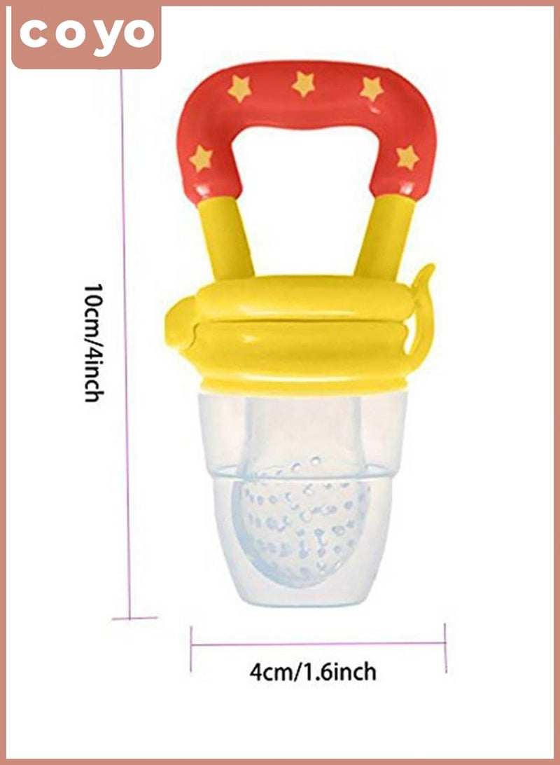 COYO Baby Fresh Fruit Food Feeder Pacifier Training Massaging Toy Teether| Food Grade Soft Safe BPA-Free Silicone Pouches for Babies Toddlers Infants - Image 2