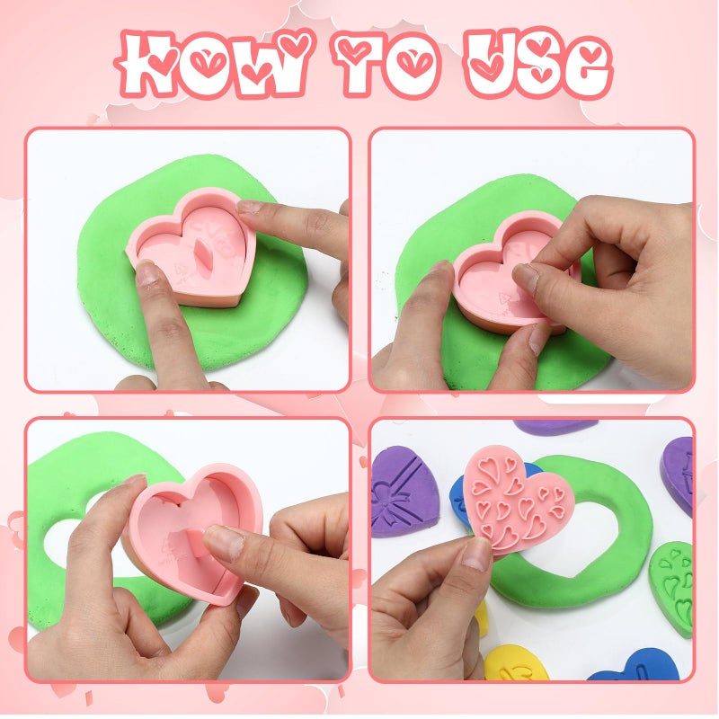 Hoolerry 20 Pcs Valentine's Day Cookie Cutters 3D Conversation Hearts Cookie Stampers Set Biscuit Fondant Pastry Cutter Stamps for DIY Baking Supplies(Sweet) - Image 5