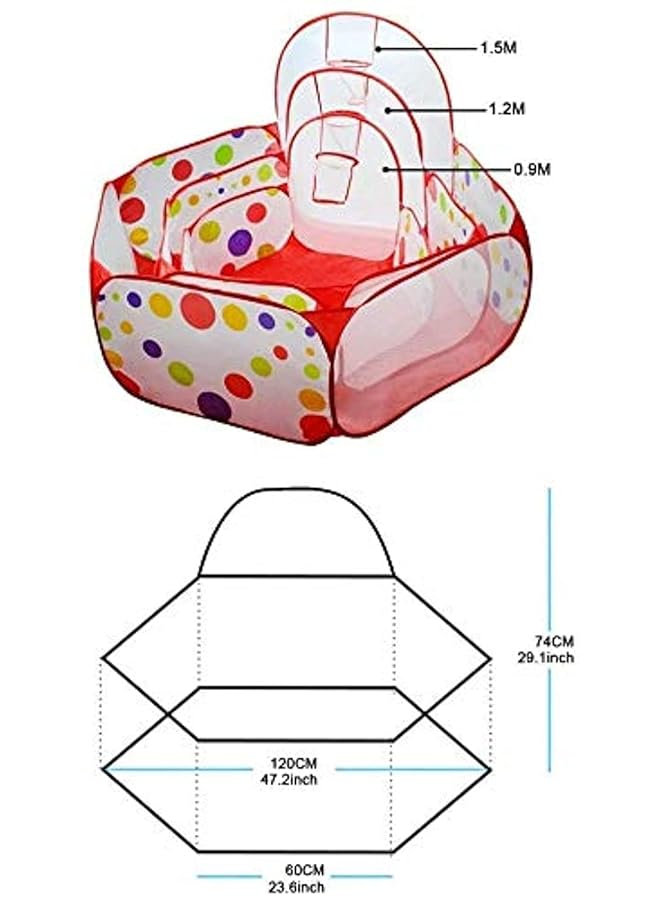 مومو بير خيمة لعب للأطفال قابلة للطي بطول 1.2 متر على شكل كرة محيطية، مناسبة للعب في حوض السباحة، آمنة للأطفال - Image 4