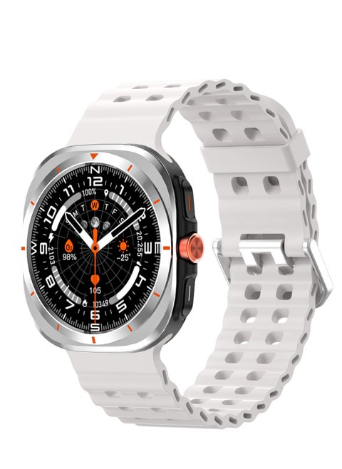 Y02 smartwatch, AMOLED always displays Bluetooth call waterproof fitness watch, compatible with Android and iOS white