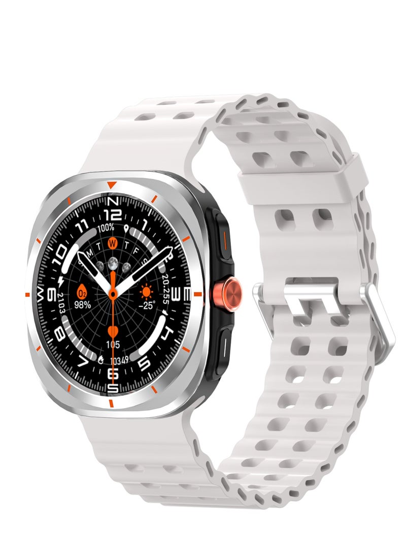 HW - Y02 smartwatch, AMOLED always displays Bluetooth call waterproof fitness watch, compatible with Android and iOS white - Image 1