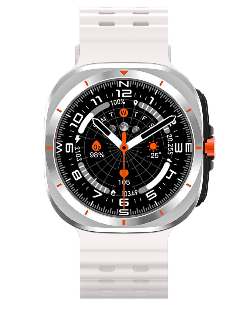 HW - Y02 smartwatch, AMOLED always displays Bluetooth call waterproof fitness watch, compatible with Android and iOS white - Image 1