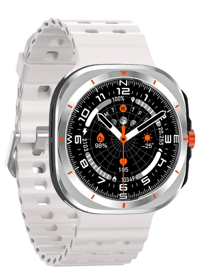 HW - Y02 smartwatch, AMOLED always displays Bluetooth call waterproof fitness watch, compatible with Android and iOS white - Image 1