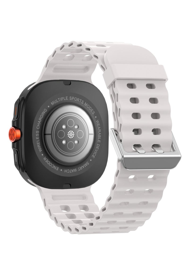 HW - Y02 smartwatch, AMOLED always displays Bluetooth call waterproof fitness watch, compatible with Android and iOS white - Image 1