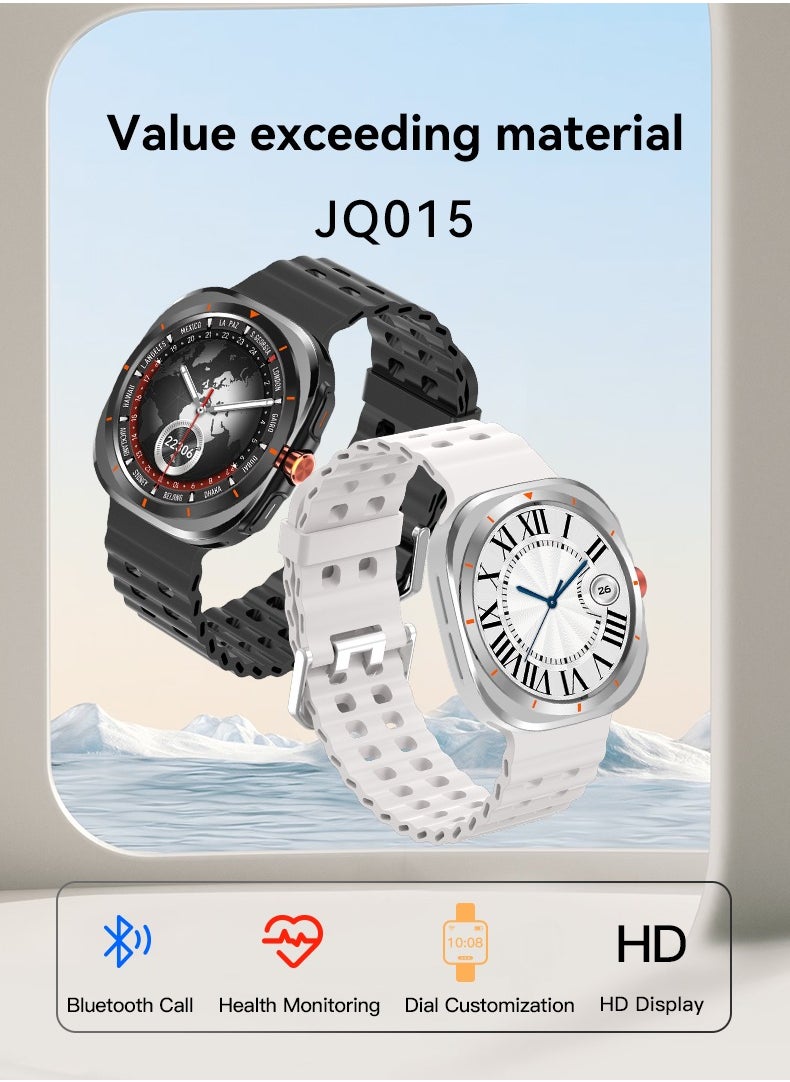 HW - Y02 smartwatch, AMOLED always displays Bluetooth call waterproof fitness watch, compatible with Android and iOS white - Image 1
