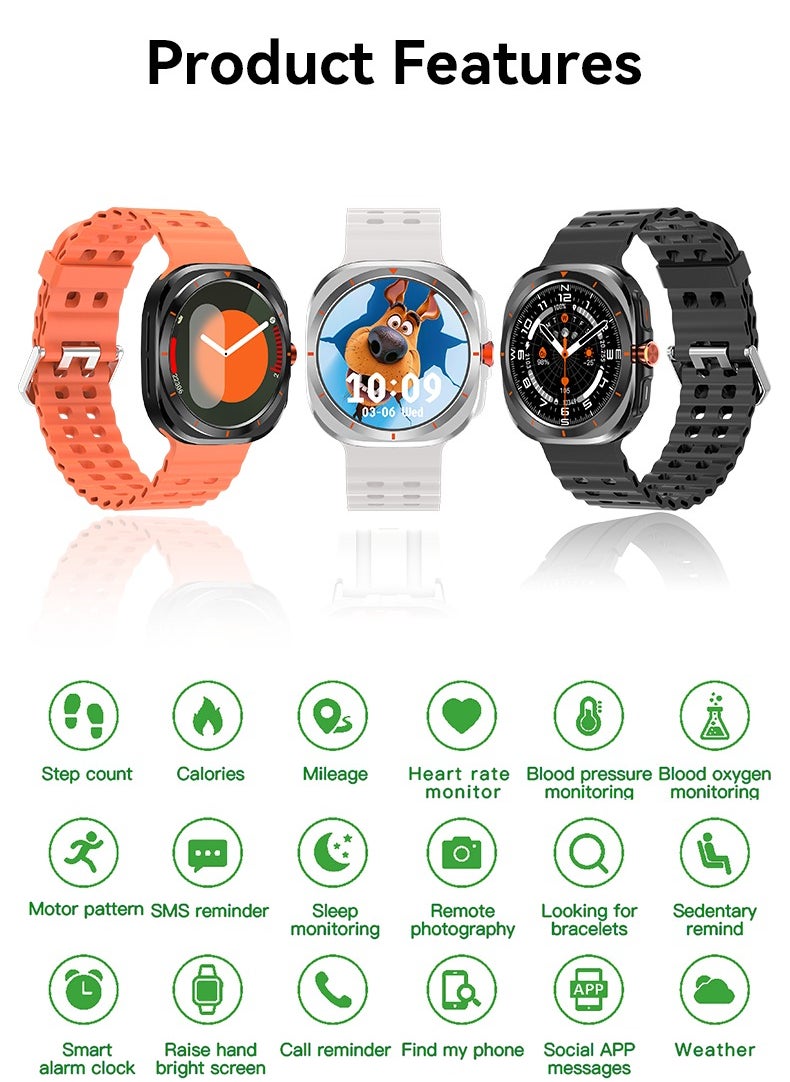 HW - Y02 smartwatch, AMOLED always displays Bluetooth call waterproof fitness watch, compatible with Android and iOS white - Image 1