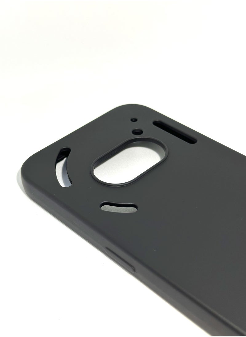 Generic Liquid Gel Rubber Bumper Case with Soft Microfiber Lining Cushion Slim Hard Shell Shockproof Protective Cover for Nothing Phone 2a 5G 2024 Black  - Image 3