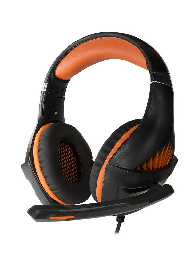 كراون مايكرو سماعات رأس سلكية للألعاب Crown Micro CMGH-2003 BO، مكبر صوت بقطر 50 مم، طول الكابل 3.2 متر، قابس 3.5 جاك 4 سنون + محول، أسود | CMGH-2001 - أسود برتقالي  - Image 1