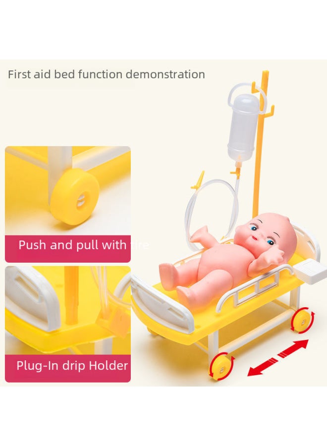 Children's Doctor Toy Set Boys Girls Simulation Nurse Stethoscope Injection Pretend Play Medical Tool Kit-Specifications:W Doctor Toy 69 Piece Set Blue + Doll - Image 5