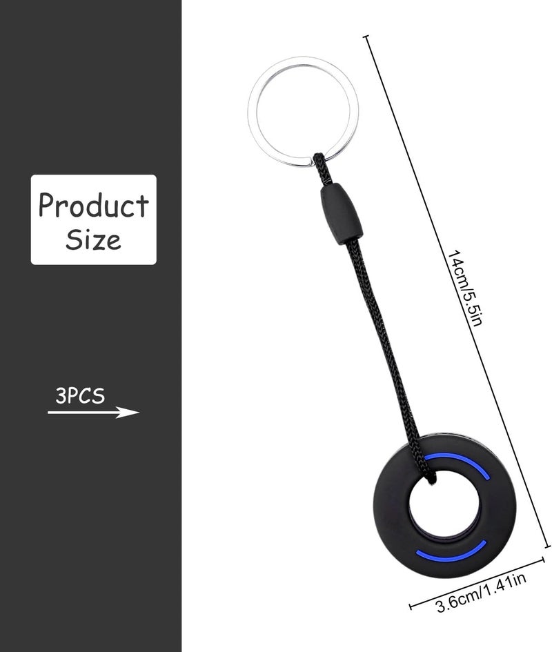 Rumyve 3pcs Racing Tire Key Chain - Ultra Soft Rubber Key Ring Set - Image 2