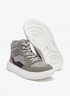 Mister Duchini Boys Panelled High Top Sneakers with Zip Closure  - Image 4