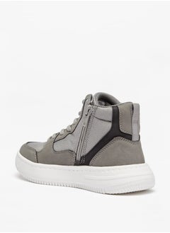 Mister Duchini Boys Panelled High Top Sneakers with Zip Closure  - Image 3