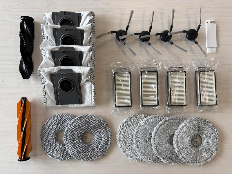 JoyBros Accessories for Dreame X50 Ultra Complete L40s Pro Ultra Mop Pads X6; Dust Bags X4; Filter HEPA X4; Main Brushes X2; Side Brushes X4 Replacement Parts | Microfibre wipes x 4 chenille mop pads x 2; dust bags x 4; filter HEPA x 4; main brushes x 2; side brushes x 4 - Image 2