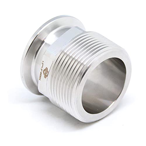 QiiMii 1.5" Tri Clamp Adapter to 1.5" MNPT Thread Ferrule Hexagonal Sanitary Pipe Fitting - Image 3