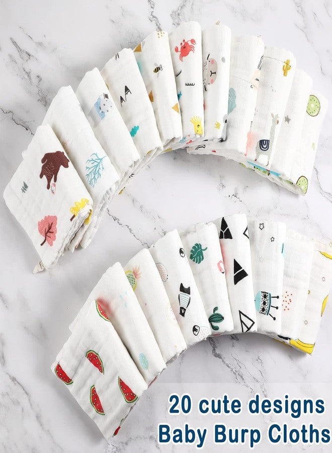 Style Keepers 6 Pcs Muslin Baby Burp Cloths 6 Pack Large 20''x10'' 100% Cotton Burp Rags Absorbent and Soft 6 Layers Muslin Cloth Baby Essentials for Newborn(Animals and Cars - 6 Pack - Image 4
