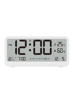 8001-EN Multifunctional Digital Clock LED Brightness Adjustable Temperature Humidity Displaying Alarm Clock with Dual Alarms Modes, Week & Date & Month Display, Auto-Dimming, Light-at-Night Mode