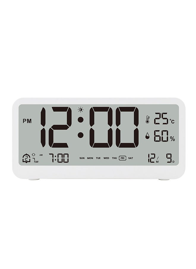 Generic - 8001-EN Multifunctional Digital Clock LED Brightness Adjustable Temperature Humidity Displaying Alarm Clock with Dual Alarms Modes, Week & Date & Month Display, Auto-Dimming, Light-at-Night Mode - Image 1
