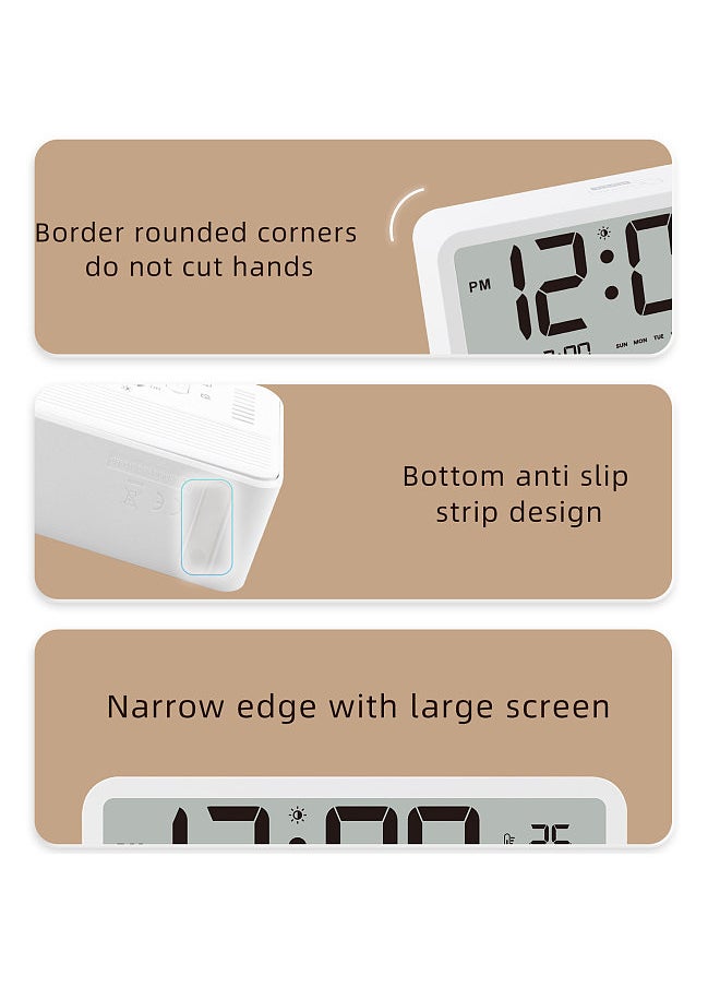 Generic - 8001-EN Multifunctional Digital Clock LED Brightness Adjustable Temperature Humidity Displaying Alarm Clock with Dual Alarms Modes, Week & Date & Month Display, Auto-Dimming, Light-at-Night Mode - Image 1