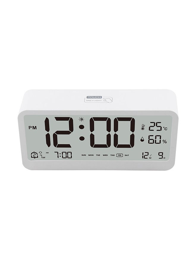 Generic - 8001-EN Multifunctional Digital Clock LED Brightness Adjustable Temperature Humidity Displaying Alarm Clock with Dual Alarms Modes, Week & Date & Month Display, Auto-Dimming, Light-at-Night Mode - Image 1