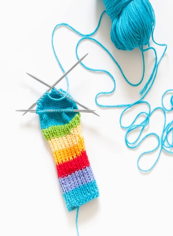 AIEX 35pcs Double Pointed Knitting Needles Set, 7 Sizes DPNS Knitting Pins 2 mm to 5 mm Sweater Socks Knitting Needles Kit Stainless Steel Yarn Needles for Weaving Project Beginner Kids (7.9 Inch Long) - Image 4