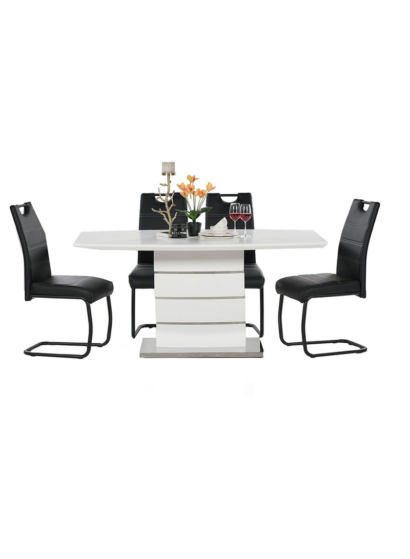 Royaloak Florence Marble Dining Set | 6 Seater Marble Dining Table with Chairs | Luxury Dining Furniture | Modern Design | Durable MDF Base - Image 5