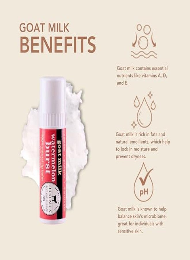 Dionis Goat Milk Skincare Watermelon Holiday Lip Balm Gift Set - Beeswax, Shea Butter & Coconut Oil Lip Care Products Made in The USA - Cruelty Free Lip Moisturizer for Chapped Lips, 0.28oz 3 Pack - Image 4