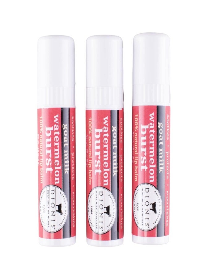 Dionis Goat Milk Skincare Watermelon Holiday Lip Balm Gift Set - Beeswax, Shea Butter & Coconut Oil Lip Care Products Made in The USA - Cruelty Free Lip Moisturizer for Chapped Lips, 0.28oz 3 Pack - Image 1