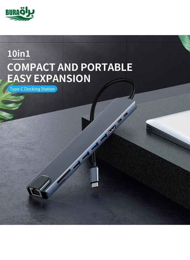 BURAQ 10 in 1 USB-C / Type-C Iinterface Docking Station Multi-function HUB  - Image 5