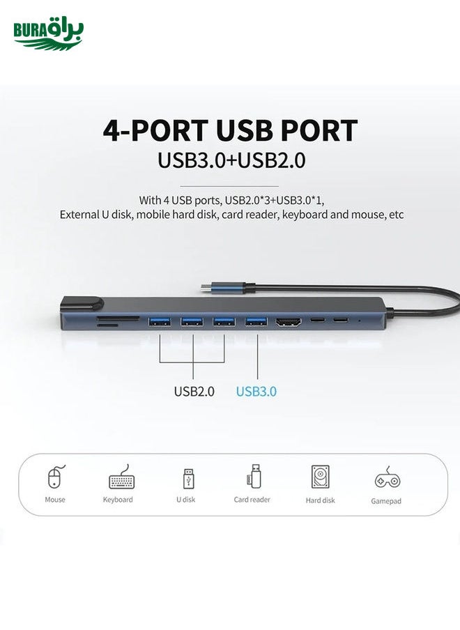 BURAQ 10 in 1 USB-C / Type-C Iinterface Docking Station Multi-function HUB  - Image 3