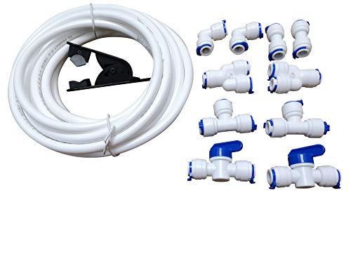 GREDIA 3/8" inch Quick Connect Water Purifiers Tube Fittings for RO Water Reverse Osmosis System (Ball Valve+L+Y+I+T Type) + PVC Pipe Tube Hose Cutter + 5 Meters/16 Feet Tubing Pipe (White) - Image 2