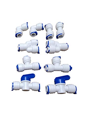 GREDIA 3/8" inch Quick Connect Water Purifiers Tube Fittings for RO Water Reverse Osmosis System (Ball Valve+L+Y+I+T Type) + PVC Pipe Tube Hose Cutter + 5 Meters/16 Feet Tubing Pipe (White) - Image 3