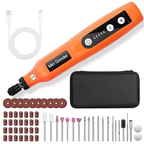 Verilux Mini Cordless Rotary Tool Kit,Mini Drill Machine with 5 Speeds & USB Charging with 58 Accessories,3.7V Power Rotary Tool for Sanding,Polishing,Drilling,Etching,Engraving,Carving,DIY Crafts - Image 1