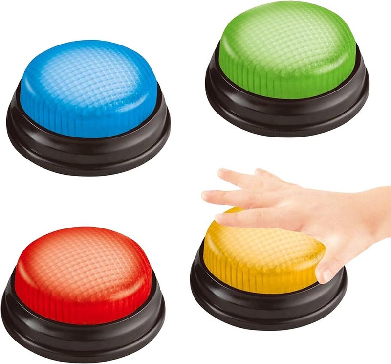Home Smart Answer Buzzer Set of 4 Lights & Sound Buzzer for Quiz Game Assorted Colored Classroom activity and Show Game - Image 1