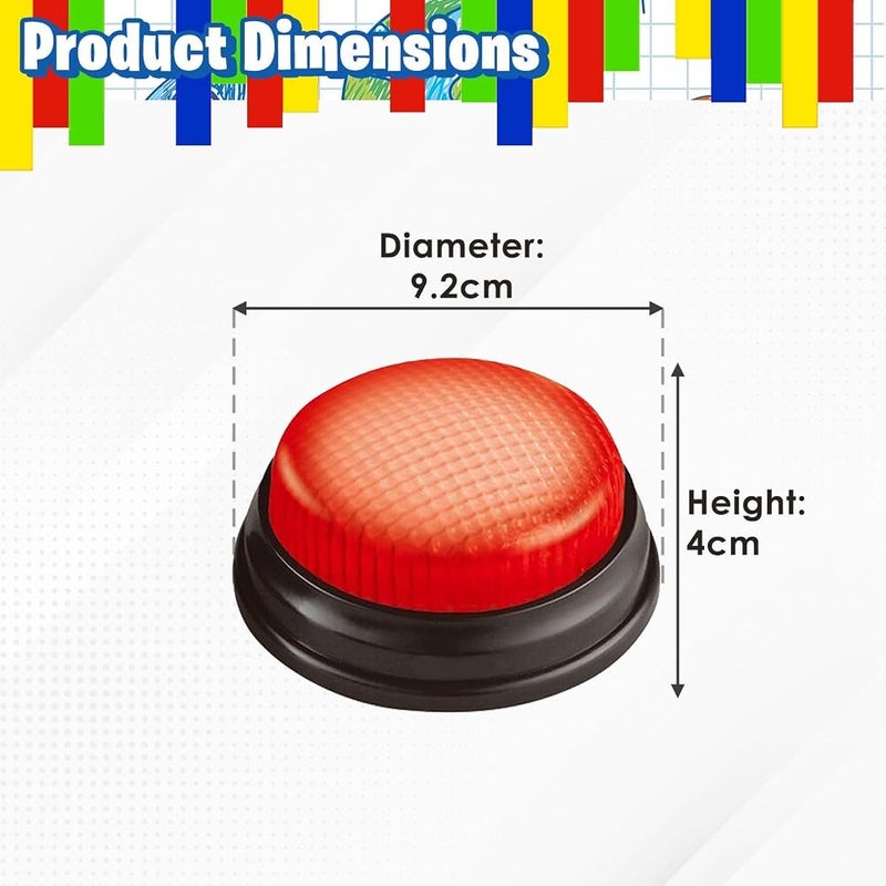 Home Smart Answer Buzzer Set of 4 Lights & Sound Buzzer for Quiz Game Assorted Colored Classroom activity and Show Game - Image 3