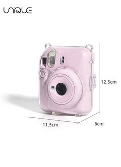 Unique 3 Pack Clear Camera Case Compatible with Fujifilm Instax Mini 12 Instant Camera, Clear Instax Mini 12 Case with Photo Pocket Holds and Adjustable Shoulder Strap & Cute Camera Sticker (Black and White)  - Image 2