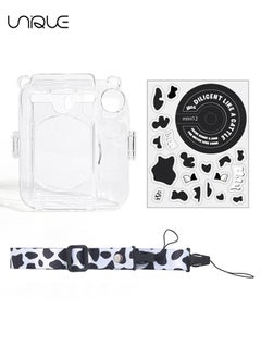 Unique 3 Pack Clear Camera Case Compatible with Fujifilm Instax Mini 12 Instant Camera, Clear Instax Mini 12 Case with Photo Pocket Holds and Adjustable Shoulder Strap & Cute Camera Sticker (Black and White)  - Image 4