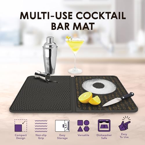 Talisman Designs Multi-Use Cocktail bar Mat, Black - Image 5