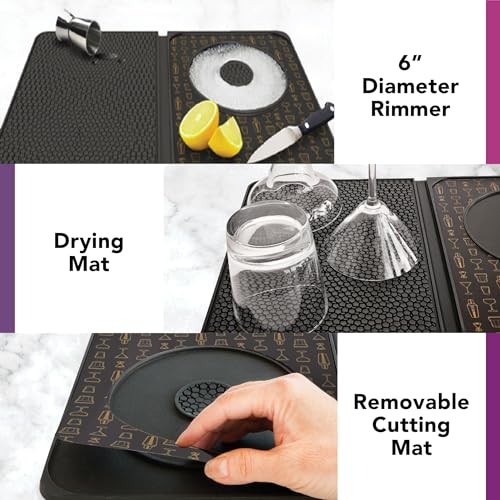 Talisman Designs Multi-Use Cocktail bar Mat, Black - Image 4