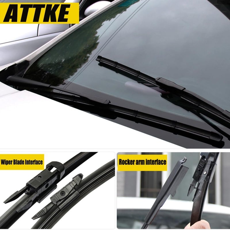 ATTKE All Weather Wiper Blades, 26” + 22” Front Wiper and 11” Rear Wiper Blades for Ford Explorer 2011-2020, OE Genuine Style (3 Wipers) - Image 3