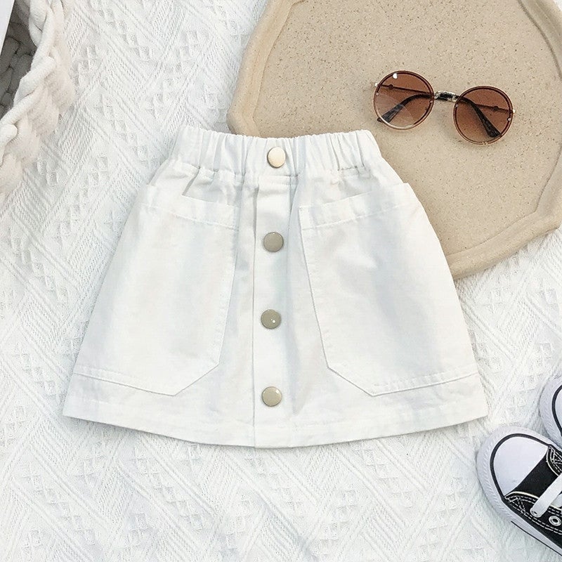 Summer Girls' Short Skirt Baby Children'S Trendy Korean-Style Denim Skirt Princess A-Line Denim Skirt - Image 5