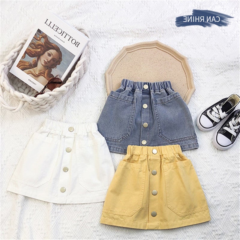 Summer Girls' Short Skirt Baby Children'S Trendy Korean-Style Denim Skirt Princess A-Line Denim Skirt - Image 2
